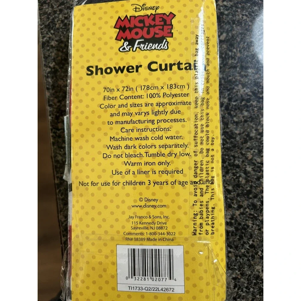 Disney Mickey &‎ Minnie Mouse Classic Shower Curtain Red